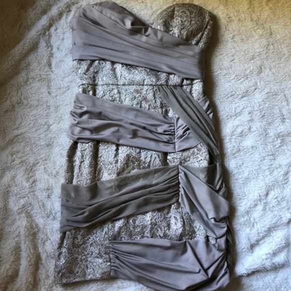 Strapless Beige Nude Dress Bebe - Picture 1 of 3